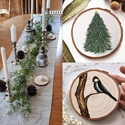 Fuyit Large Unfinished Wood Slices, Natural Wooden Discs with Barks | 10pcs 4.7-5.1 inch Rounds, Rustic Centerpiece Base, Wedding & Table decor, Painting & Lettering DIY Crafts - size: 4.7-5.1 Inches