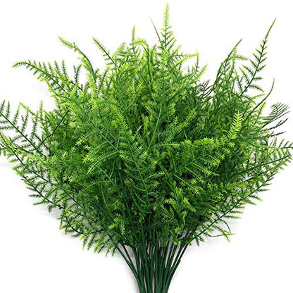 CATTREE Artificial Plants, Plastic Plants Bushes Fern Grass Shrubs Fake Leaves Wedding Home Garden Verandah Table Centerpieces Arrangements Christmas Party Decoration Planting Filler 4 Pcs - color: Green Fine Fern-4 Pcs