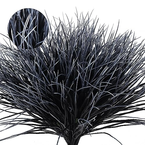 RECUTMS Black and White Plants Halloween Faux Bush Artificial Onion Grass - color: Black White Grass