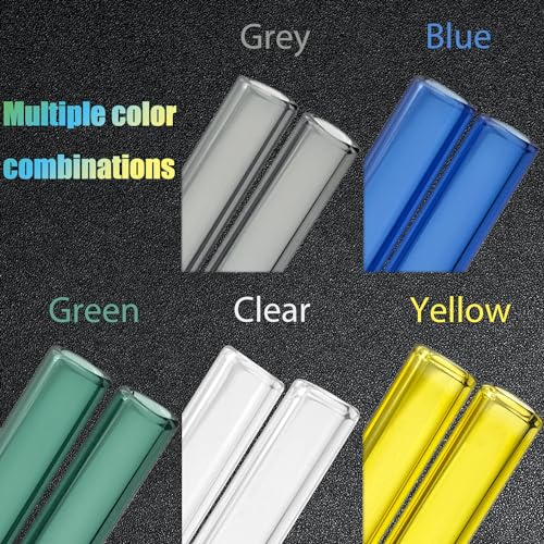 12 Pcs 4 Inches Borosilicate Glass Tubes, Gtysmox 5 Colors 12mm Diameter 2mm Thickness Glass Tubing with 1 Cleaning Brush - size: 4 inches