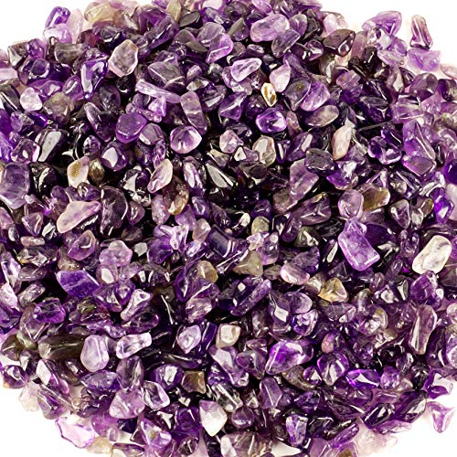 Cherry Tree Collection 1/2 lb Polished Amethyst Gemstone Chips | Natural Stone Pieces for Jewelry Making, Resin Crafts, Plants, Succulents, Aquariums, Meditation, Chakra Décor and Displays. - color: Amethyst