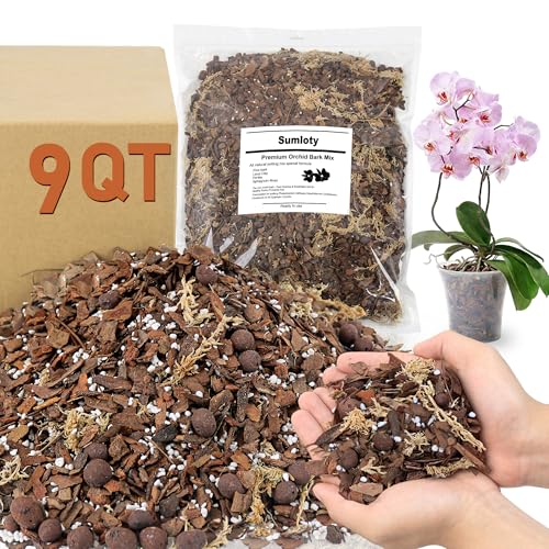 Orchid Bark Potting Mix, Orchid Soil Mix with Pine Bark, Ready to Use, 9QT - size: 9QT
