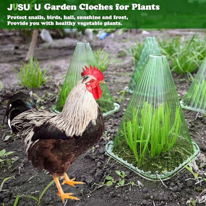Garden Cloches for Plants, 20 Pack Plant Covers | Reusable Plant Bell Cover Protects Plants from Birds, Frost,Snails Etc. - color: green 20