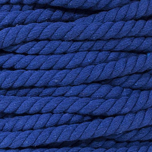 Natural Twisted Cotton Rope - Soft But Strong - Assorted Colors - 1/2 Inch Diameter (Royal Blue, 10 Feet) - color: Royal Blue, size: 10ft