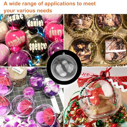 39 Pcs 4 Inch Clear Acrylic Fillable Balls, Christmas DIY Fillable Ornaments Balls, Acrylic Ornaments Ball for Christmas, Holidays, Weddings, Parties, and Home Decor - size: 39 Pcs 4 Inch Clear Acrylic Fillable Balls