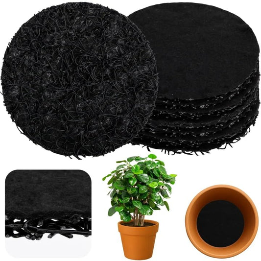 10 Pack Pot Mesh Drainage Discs, 9 Inch Thickened Drainage Hole Insert Pads, Reusable Plant Pot Bottom Mesh Mats for Indoor Outdoor Gardening to Prevent Soil Loss and Keep Root Healthy - color: 9 Inch-10 Pcs