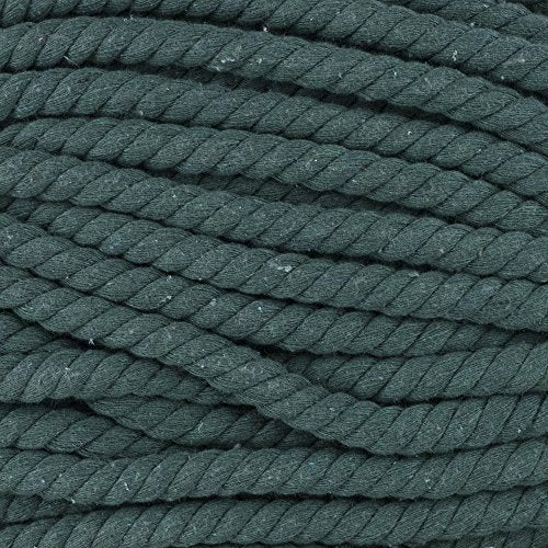 Natural Twisted Cotton Rope - Soft But Strong - Assorted Colors - 1/2 Inch Diameter (Dark Green, 10 Feet) - color: Dark Green, size: 10ft