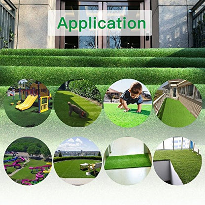 Petgrow Artificial Grass Turf -8FTX82FT(656 Square FT)- Realistic & Thick Synthetic Fake Grass Mat for Outdoor Garden Landscape Pet Dog Grass Rug Faux Turf - size: 8 FT x 82 FT (656 Square FT)