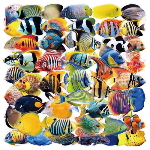 50PCS Tropical Fish Transparent Stickers - style: Fish