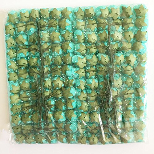 Mini Fake Rose Flower Heads 144pcs Mini Artificial Roses DIY Wedding Flowers Accessories Make Bridal Hair Clips Headbands Dress (Bottom add Gauze) Tiffany-Blue - color: Tiffany Blue
