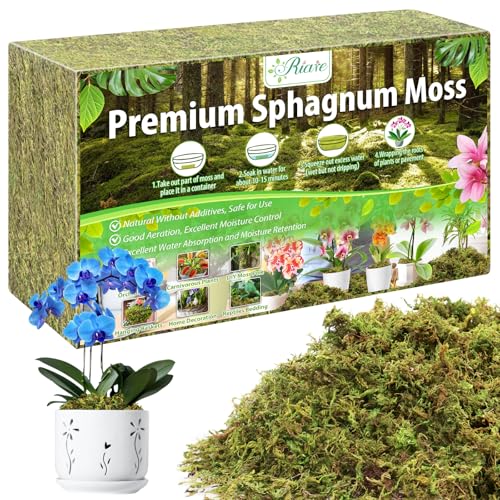 Riare 1.3LB Premium Sphagnum Moss for Plants- 25QT Natural Dried Plant Moss - size: 25 QT(Appx.1.3lbs)