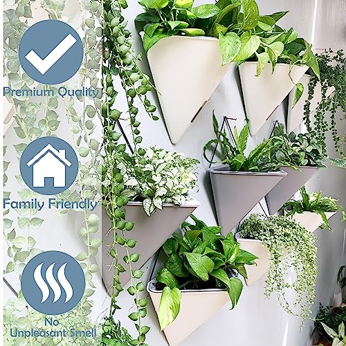 LaLaGreen Wall Planter (12in, 4 Pack) Large Indoor Self Watering Flower Pot - color: White X 2 Pack & Gray X 2 Pack