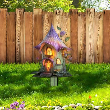 House Garden Stakes Decor Yard Acrylic - 2D Spring Garden Acrylic Sign Decoration, Yard Art, Gift for Nature Lovers, for Indoor & Outdoor Flower Pots, Yard, Mini Gardens & Lawn (5.9”x5.9”) Y35