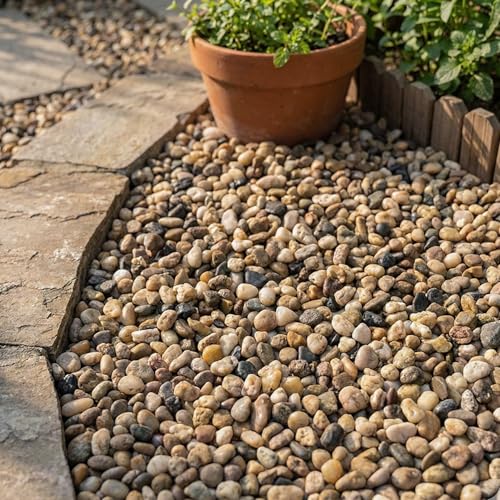 Royal Imports River Rocks, Aquarium Gravel – Natural 0.5"- 0.75" - 30 lbs | Decorative Ornamental Vase Filler Pebbles for Potted Plants, Terrariums, Vases, Succulents, Fish Tank Gravel, DIY & Crafting - size: Small - 30 lbs, style: Natural