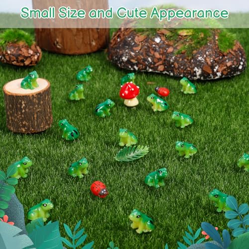 100 Pcs Mini Resin Frogs, Tiny Green Frogs Mini Frog Figurines