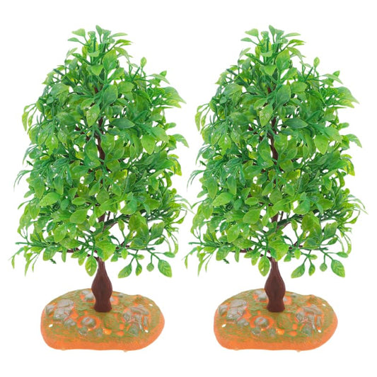 2Pcs Miniature Garden Trees for Crafting Fairy Garden Trees Mini Moss Landscape Plastic Model