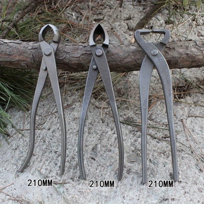 Bonsai Tool Set - 210mm Knob Cutter, Concave Cutter & Root Cutter Pliers, Heavy-Duty Garden Bonsai Modeling Tools (C)