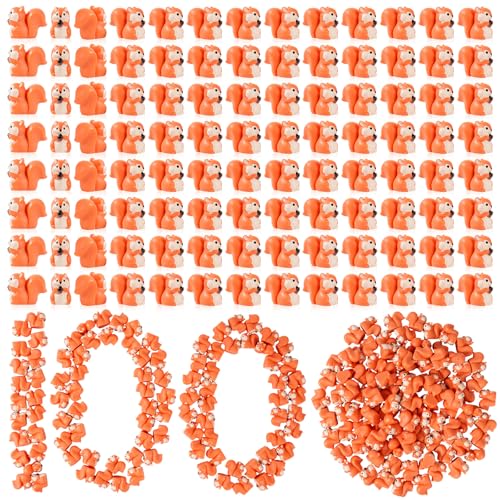 100 Pcs 2.1 x 1.4 cm Mini Squirrel Figurines Decor - style: 100 Pcs Classic