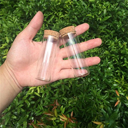 30x80mm 40ml Glass Vials Jars Test Tube With Cork Stopper Empty Glass Transparent Clear Bottles 12pcs (12, 40ml-30x80mm) - size: 40ml-30x80mm