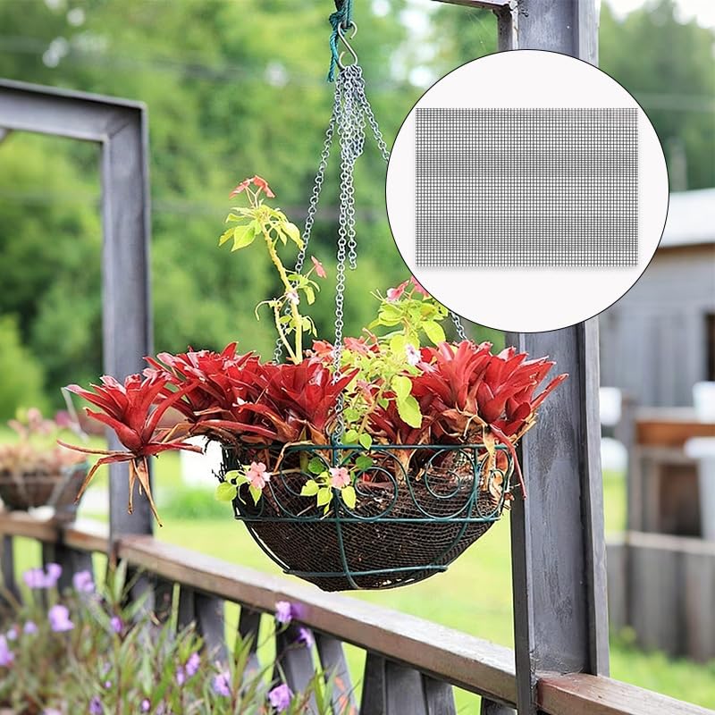 10 Pcs Flower Pot Hole Mesh Pad,11.89 x 7.91 Inch Plastic Mesh Sheet Drainage Netting for Plant Pots Bonsai DIY Potting Mat Eye Mesh Keep Soil from Flowing Away Bottom Grid Mat