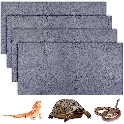 Haull 4 Pcs Reptile Carpet Terrarium Floor Mat Liner, 47 x 24 Inch, Gray - color: Gray