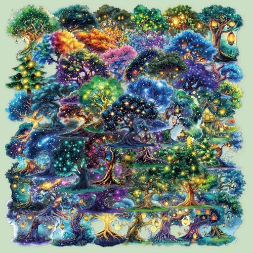 50PCS Magic Tree Transparent Stickers - style: Magic Tree