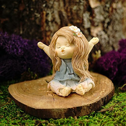 Top Collection Miniature Fairy Garden and Terrarium Statue, Little Fairy Yawning - color: Little Fairy Yawning