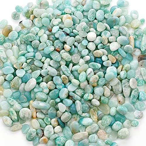 Cherry Tree Collection 1/2 lb Polished Amazonite-L Gemstone Chips | Natural Stone Pieces for Jewelry Making, Resin Crafts, Plants, Succulents, Aquariums, Meditation, Chakra Décor and Displays. - color: Amazonite-L