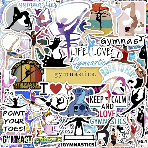 100Pcs Gymnastics Stickers, Water Bottles - Gymnastics Party Supplies, Gifts for Women & Men - color: Gymnastics Stickers