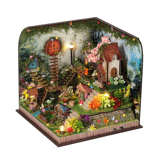 Spilay DIY Miniature House Kit for Adults, Whispering Woods Dollhouse Kit - color: Whispering Woods