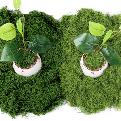 Artificial Moss for Potted Plants, 7.06 OZ Fake Green Moss for Crafts DIY - size: 7 OZ