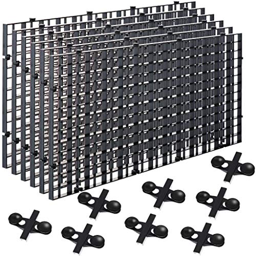 6 Pcs Aquarium Fish Tank Divider Plastic Egg Crate Aquarium Filter Bottom Tray Grid Isolation Board Partition Net Pane Separator for Mixed Breeding Light Diffuser,8 Pcs Sucker Clips Suction Cups,Black - color: Black1
