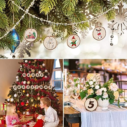 Unfinished Natural Wood Slices 32 Pcs 3.5-4 Inch Wood Coaster Sets Pieces Craft Wood kit Predrilled with Hole Wooden Circles Great for Arts and Crafts Christmas Ornaments DIY Crafts Rustic Wedding - size: 32 Pcs 3.5-4 inch