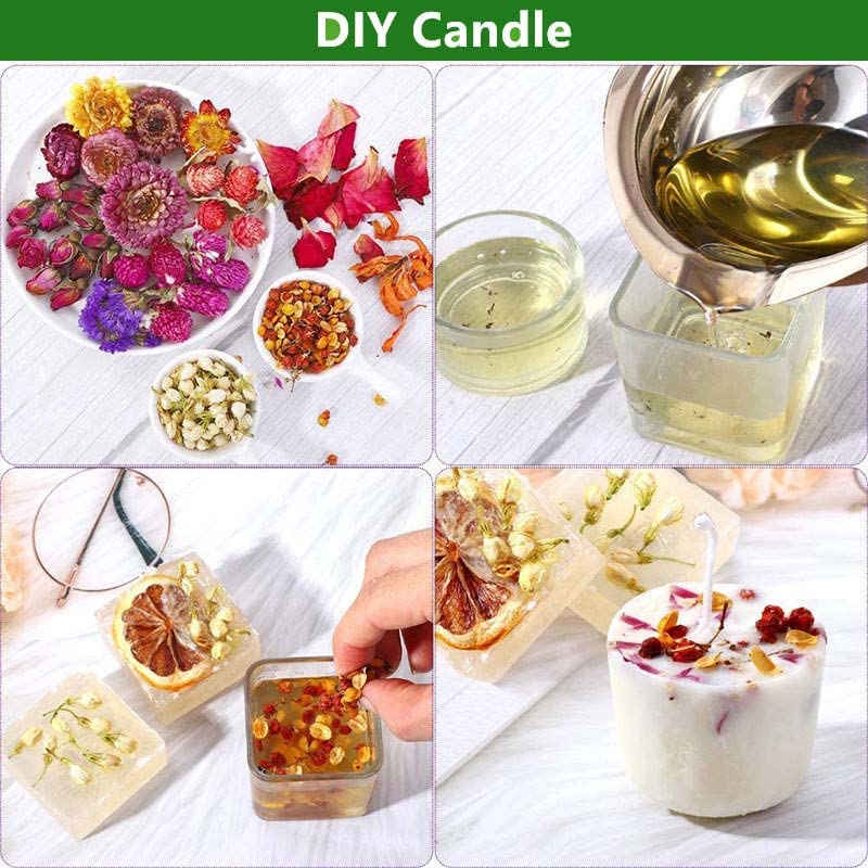 30Bags Natural Dried Flowers, DIY Soap,Bath Bomb,Candle,Aromatherapy Oil,Cake,Resin Jewelry Making,Bath,Nail -Lavender,Don't Forget Me,Rose,Jasmine - color: Stylec 30 Bags*0.3oz