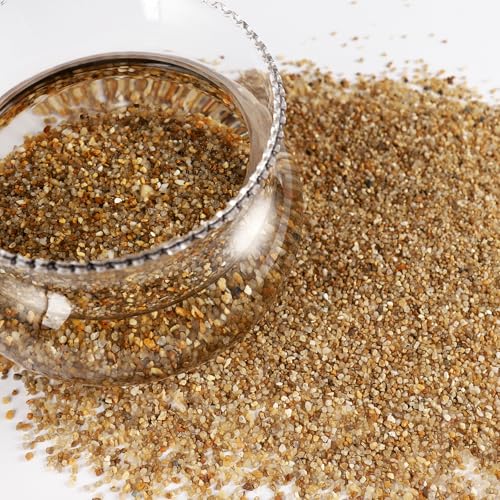 11LB 0.03-0.08 Inch Sand 100% Natural Stone Sand for Aquarium Silica Sand for Fire Pit Decorative Sand for Landscaping Coarse Sand for Fish Tank - style: Mixed yellow