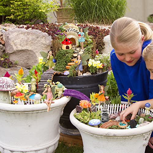 Unittype 19 Pcs Fairy Garden Accessories Outdoor Miniature Fairy Figurine - style: Fairy