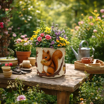 Cute Squirrel Succulent Planter with Drainage Hole, Unique Garden Plant Pots for Indoor/Outdoor Plants, Plant Gifts for Mother's Day, Birthday, Christmas