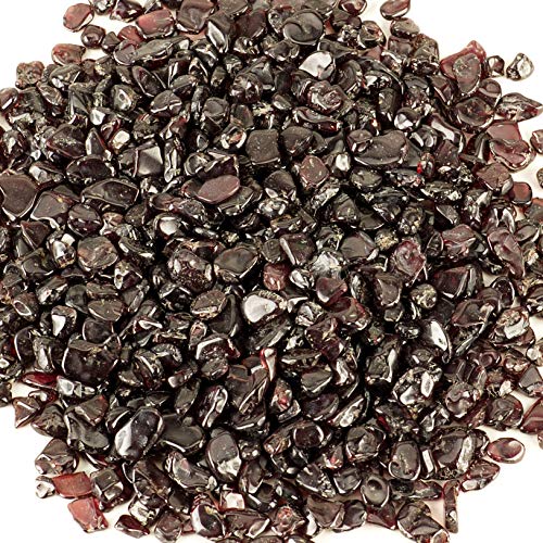 Cherry Tree Collection 1/2 lb Polished Garnet Gemstone Chips | Natural Stone Pieces for Jewelry Making, Resin Crafts, Plants, Succulents, Aquariums, Meditation, Chakra Décor and Displays. - color: Garnet