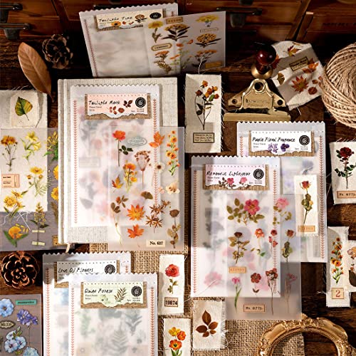 Vintage Small Botanical Flower Rub On Transfer Stickers for Crafts