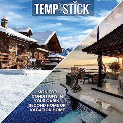 Temp Stick Remote WiFi Temperature & Humidity Sensor, Data Logger. No Subscription. 24/7 Monitor, Unlimited Text, App & Email Alerts. Made in America. Use with Alexa, IFTTT. Monitor Anywhere, Anytime - color: Black