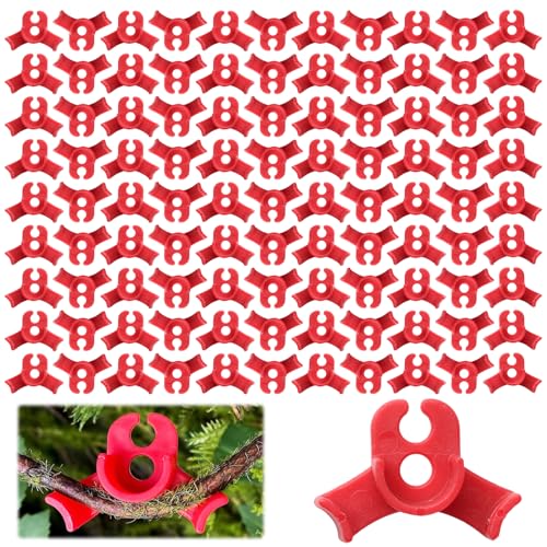 100 Pcs Plant Training Clips, Adjustable Low-Stress Training Plant Clips, Reusable 90-Degree Bendies Folder to Bend for Tomatoe Cucumber Bean Climbing Plants in Indoor Outdoor Gardens (Red) - color: Red 100 Pcs