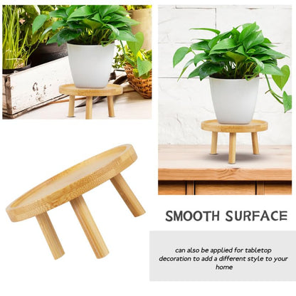 DOITOOL Wooden Indoor Plant Stand 4.33 Inch Flowerpot Tray Lightweight Decorative Plant Stool for Succulents Vase Display Shelf for Home Tabletop - size: 10.00X10.00X7.50CM