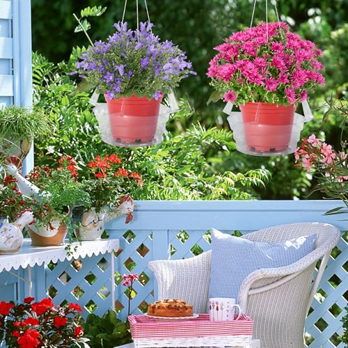 Adnee 15 Pcs 10 Inch Hanging Plant Water Catcher-Clear Plastics Plant Water Catcher Tray-Hanging Plant Saucers Drip Pans for Indoor Outdoor Hanging Basket Flower Pot - color: 10 Inch-15 Pcs