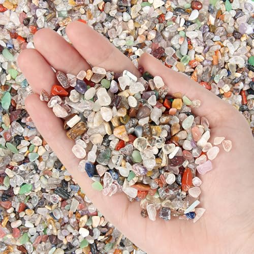 2.2Lb Natural Colorful Gemstone Aquarium Gravel, Fish Tank Gravel | Premium Aquarium Sand, Vase Filler, Rocks for Fish Tank, Aquarium Décor, Fish Tank Decorations - color: Mixed Stones, size: 2.2 Pounds