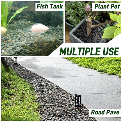 Quibbay 45 LB Natural River Rocks Mexican Beach Pebbles, 0.3-0.6 Inch Natural Unpolished Bulk Rocks, Pebbles for Landscaping Garden Paving Plant, Rocks for Walkways Outdoor Decorative Stone, Grey - size: 45 Pounds, 0.3-0.6 Inch