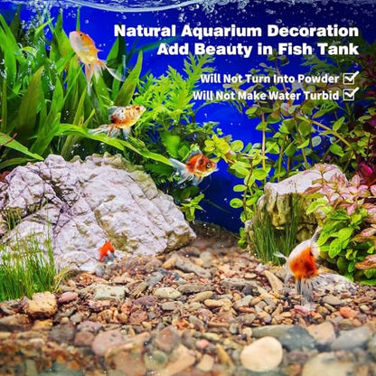 WDEFUN Aquarium Gravel River Rock, Natural Polished Mixed Colorful Stones, 10 LBS, for Plant Aquariums, Landscaping, Vase Filler