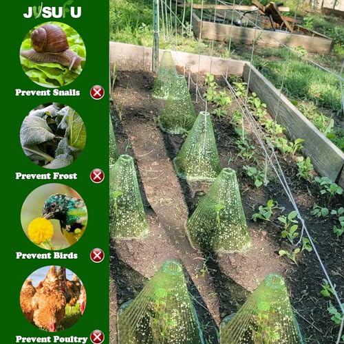 Garden Cloches for Plants, 20 Pack Plant Covers | Reusable Plant Bell Cover Protects Plants from Birds, Frost,Snails Etc. - color: green 20