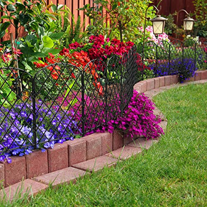 OUSHENG 10 Pack Decorative Garden Fence, Total 10ft(L) x 24in(H) - size: 10ft x 24in