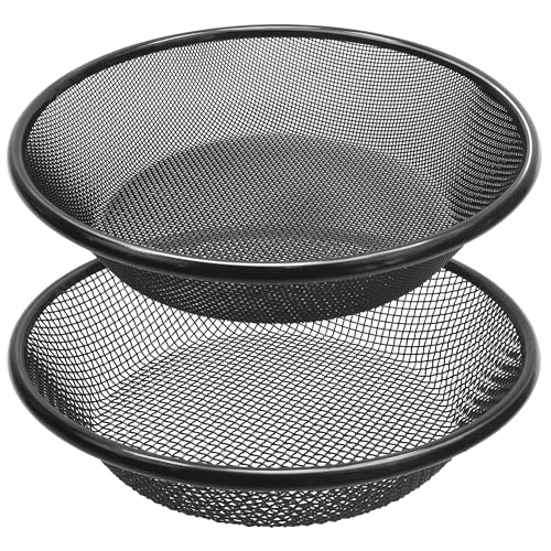 2Pcs 11.8" W Soil Sifter for Gardening, 2, 4mm Grid Rock Sifter for 5 Gallon Bucket, Stainless Steel Fine Dirt Sifter, Compost Sifter for Capturing Dirt, Sand, Rocks, and Filtering Compost (Black) - size: 2 Pcs (2,4mm grid)