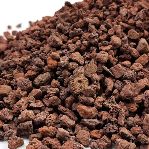 FANTIAN 5 lbs Red Lava Rock for Plants, 1/4 Inch Crush Volcanic Rocks - color: Red Lava Rocks